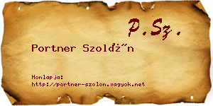 Portner Szolón névjegykártya